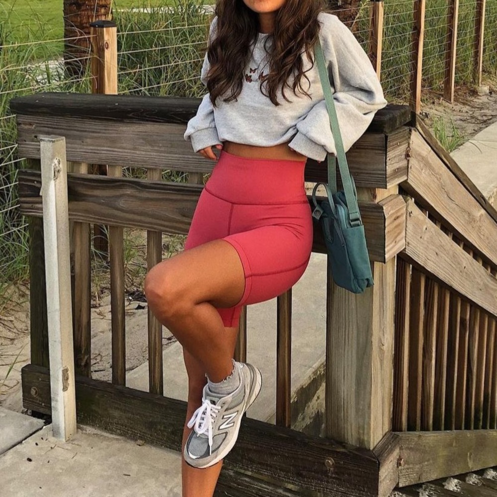 NWOT Girlfriend Collective Bike Shorts - Geranium Pink